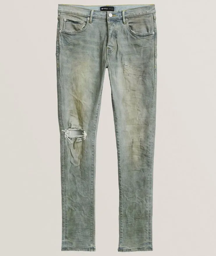 P001 Light Dirty Wax Skinny Jeans