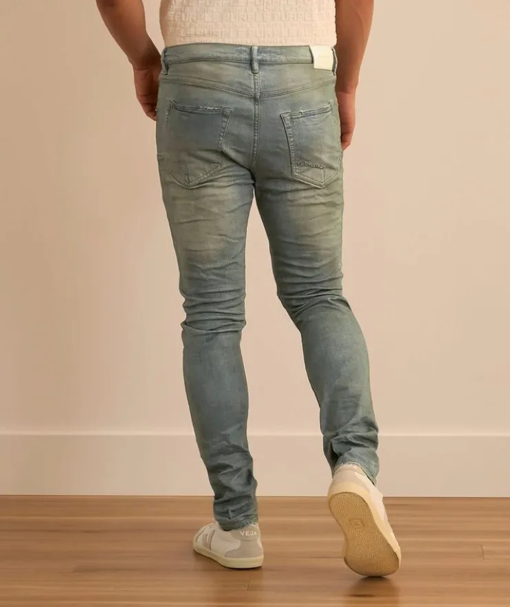 P001 Light Dirty Wax Skinny Jeans