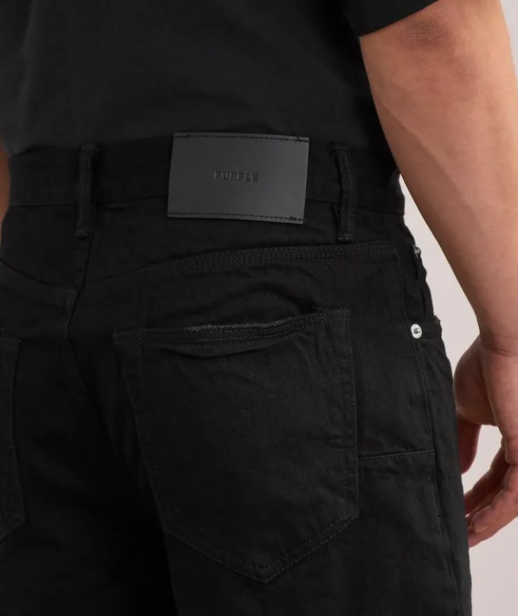 P059 Midnight Frayed Denim Shorts