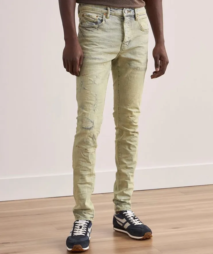 P001 Oil Wash Patched Jeans