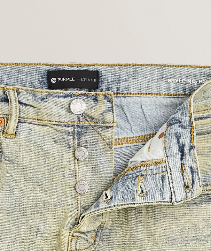 P001 Oil Wash Patched Jeans