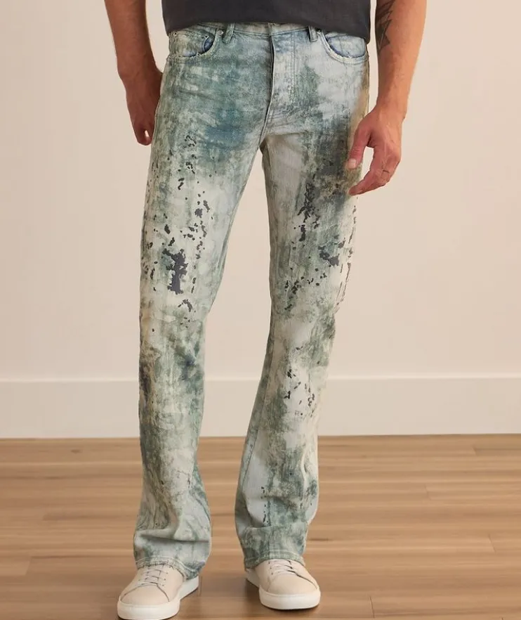 P004 Paint Camo Flare Jeans