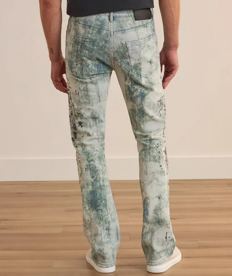 P004 Paint Camo Flare Jeans