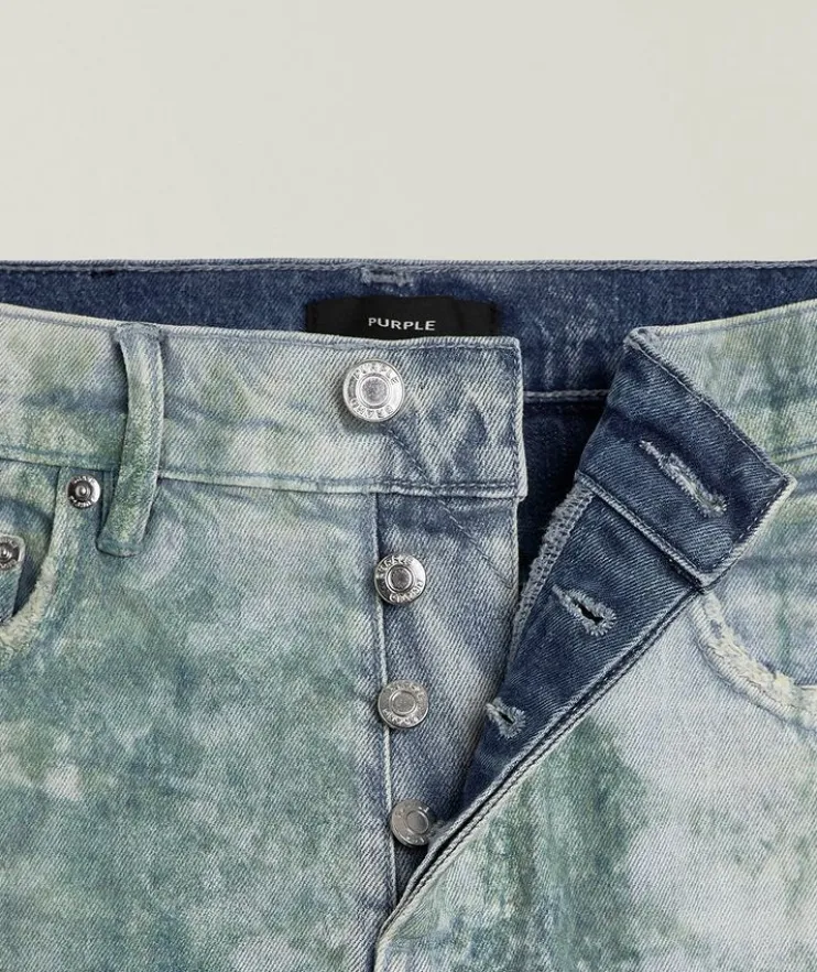 P004 Paint Camo Flare Jeans