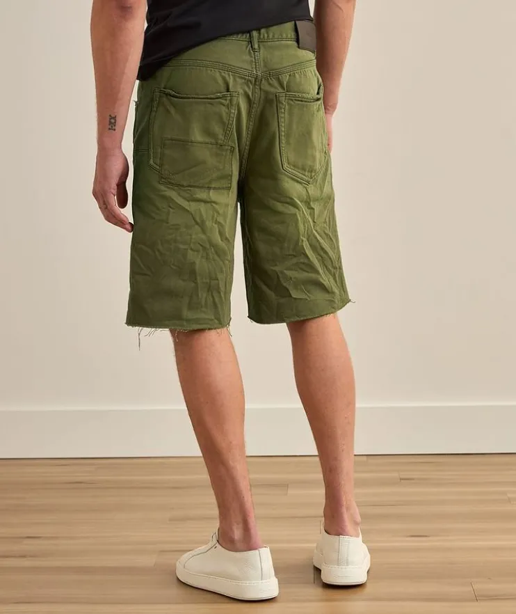 P059 Patchwork Overdye Denim Shorts