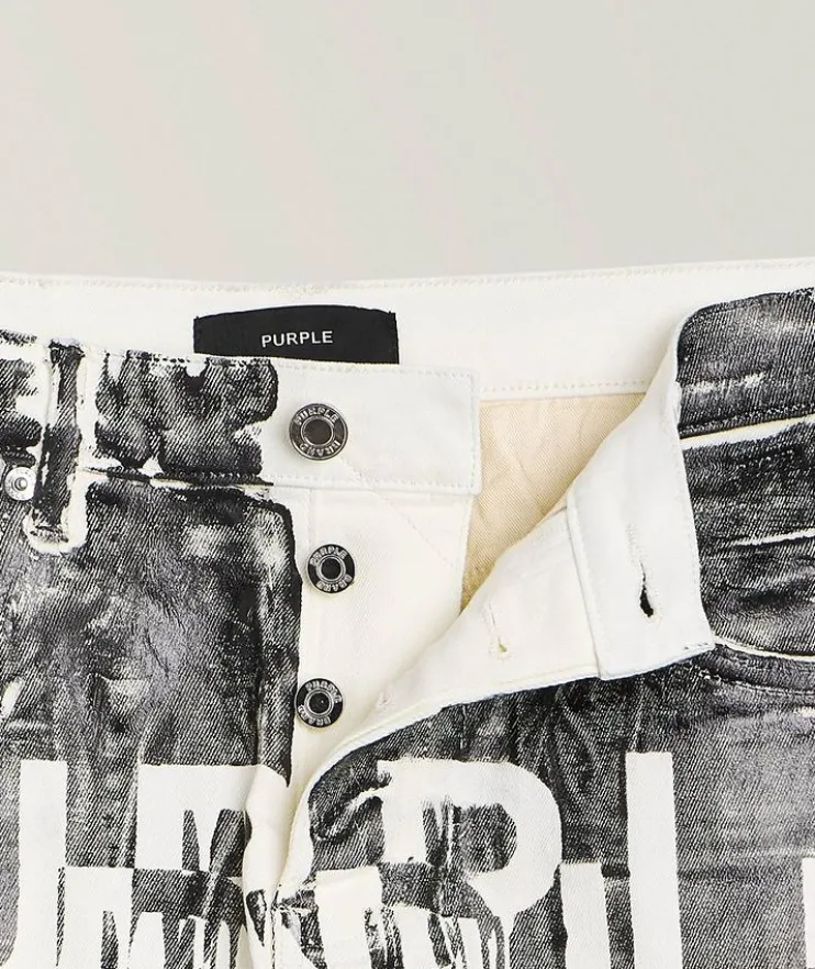 P001 Reverse Foil Drip Skinny Jeans