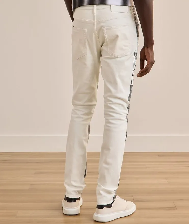 P001 Reverse Foil Drip Skinny Jeans