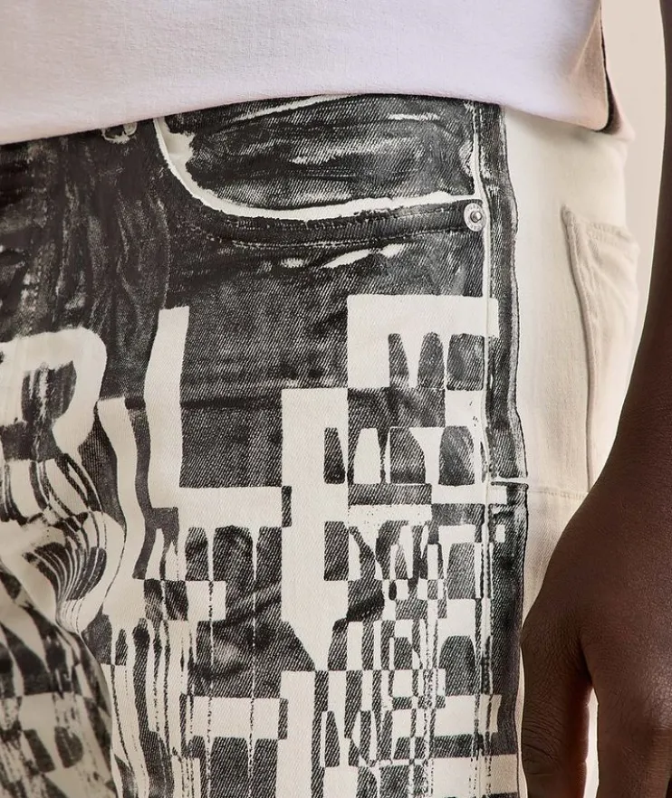 P001 Reverse Foil Drip Skinny Jeans