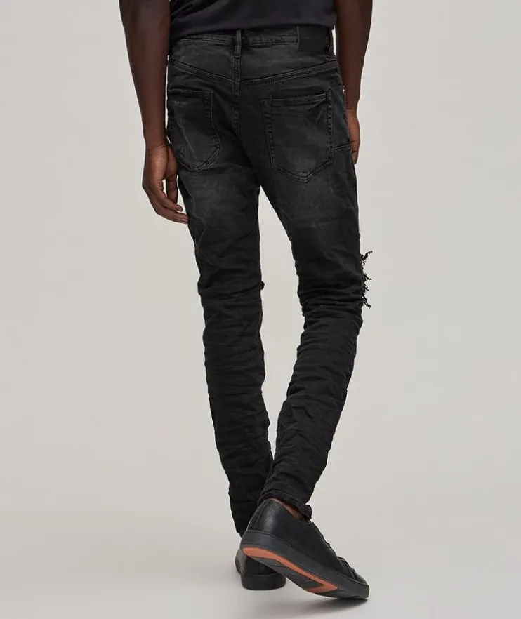 P005 Slim-Fit Cotton-Blend Raw Denim Jeans