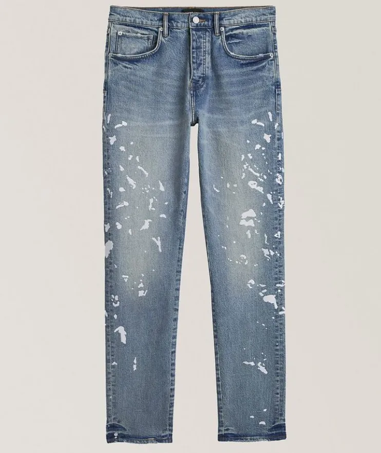 P005 Slim-Fit Paint Splatter Jeans
