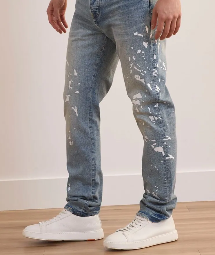 P005 Slim-Fit Paint Splatter Jeans