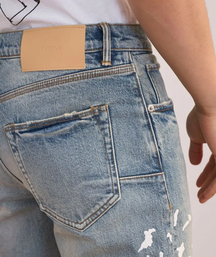 P005 Slim-Fit Paint Splatter Jeans