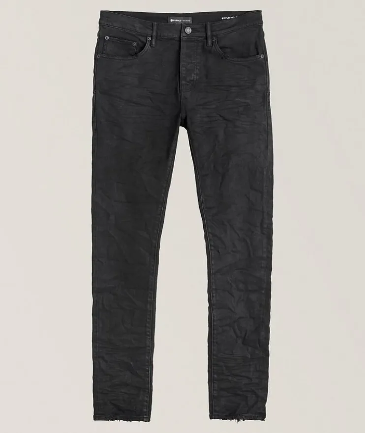 P001 Stretch-Cotton Oil 3D Resin Jeans