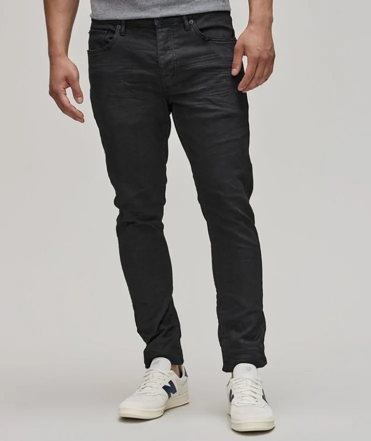 P001 Stretch-Cotton Oil 3D Resin Jeans