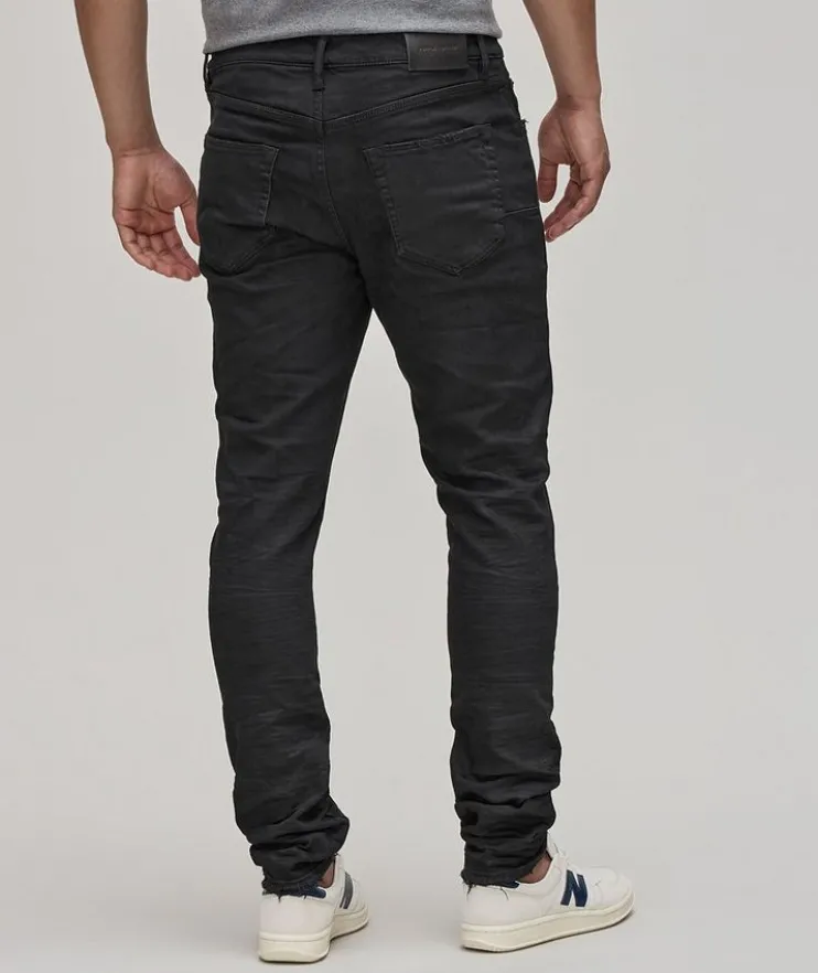 P001 Stretch-Cotton Oil 3D Resin Jeans
