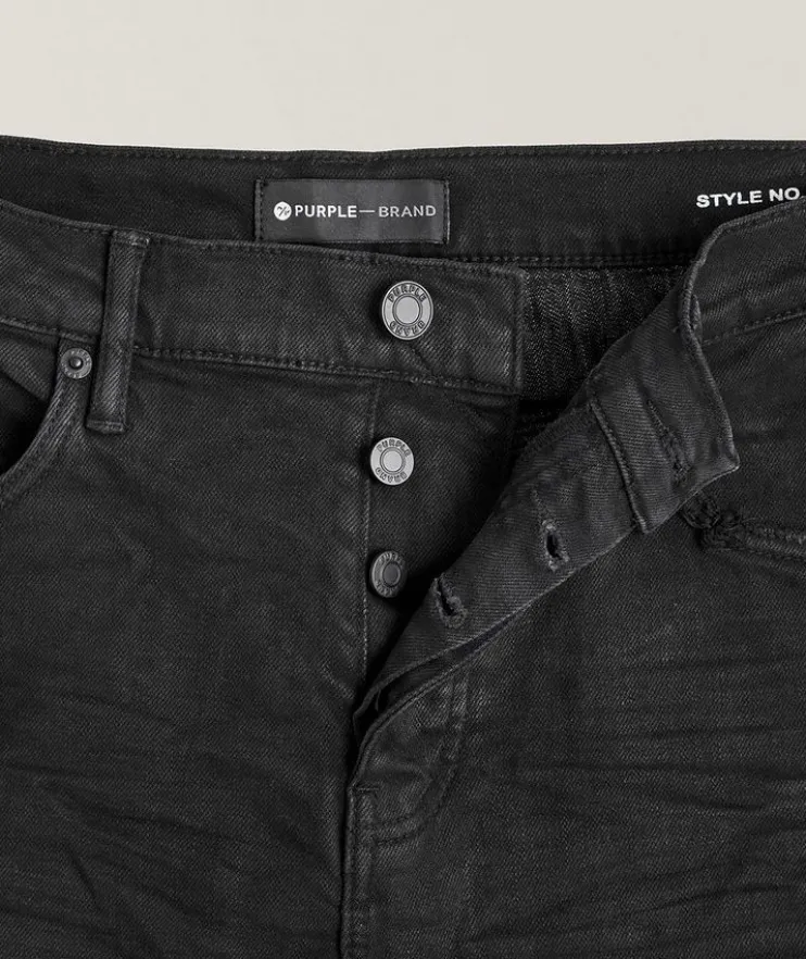 P001 Stretch-Cotton Oil 3D Resin Jeans