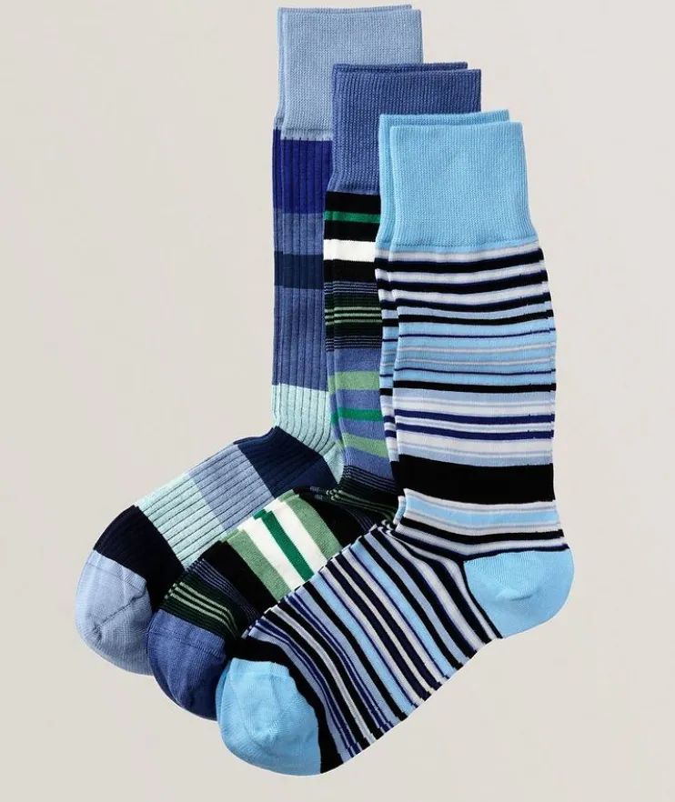 3-Pack Multi Mixed Stripe Socks