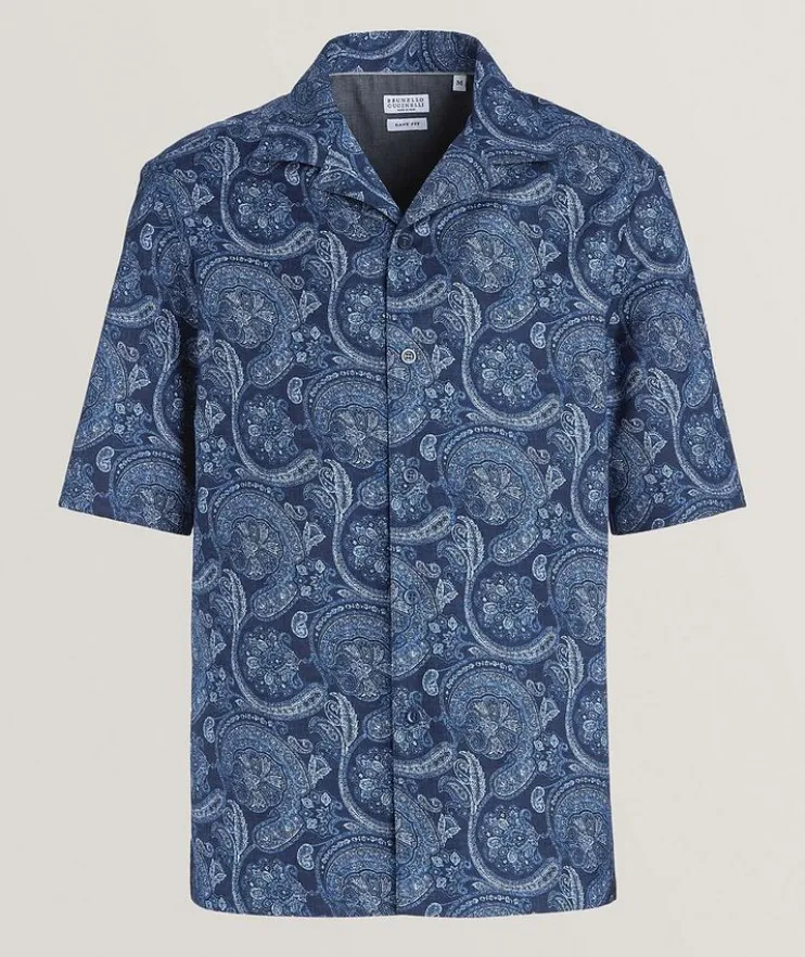 Paisley Cotton Camp Shirt