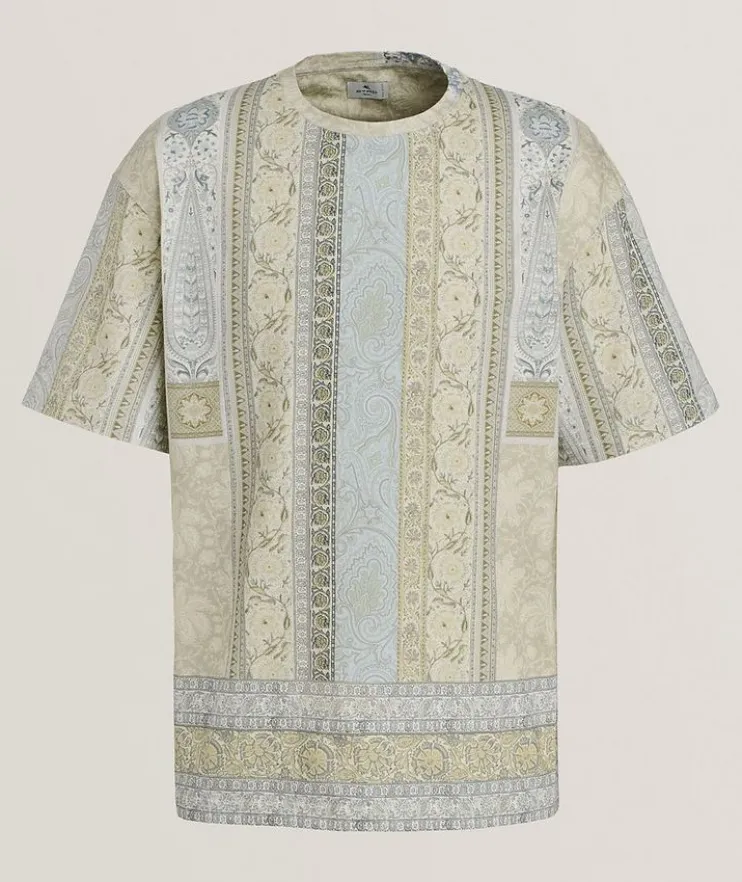 Paisley Cotton Crewneck T-Shirt