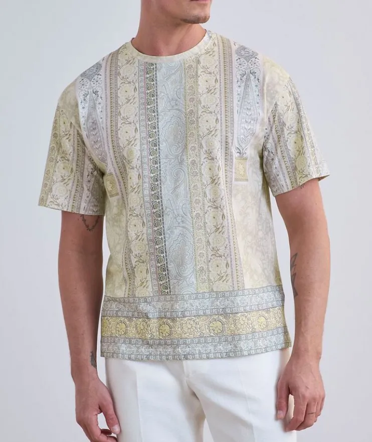 Paisley Cotton Crewneck T-Shirt