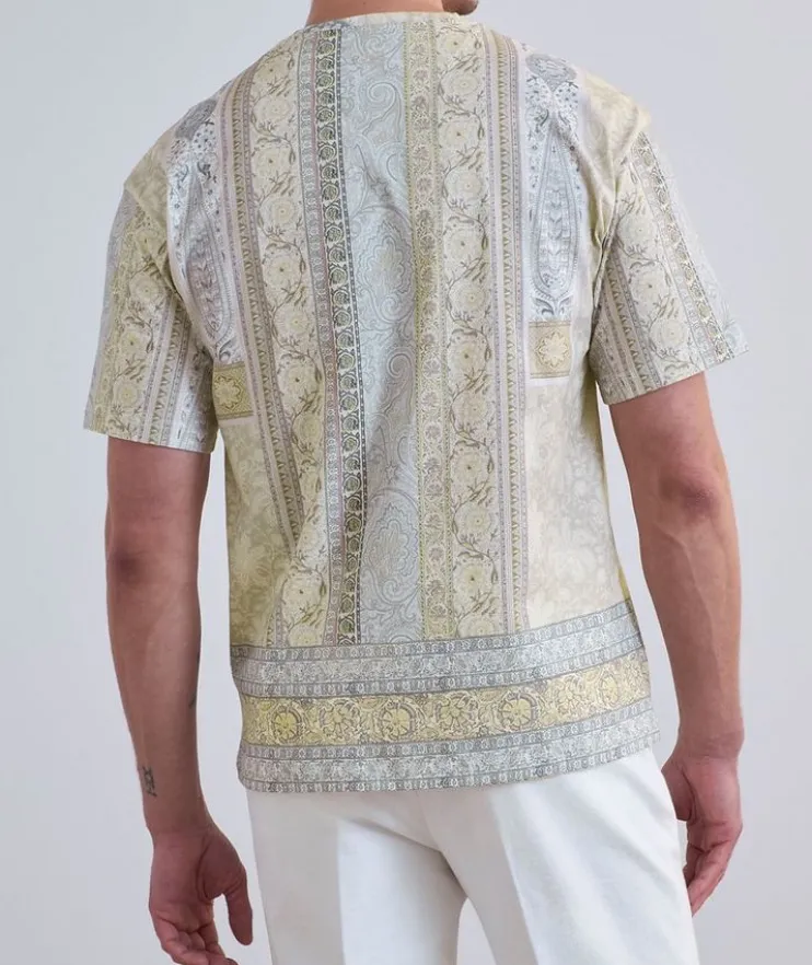 Paisley Cotton Crewneck T-Shirt