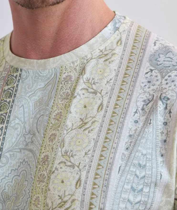 Paisley Cotton Crewneck T-Shirt