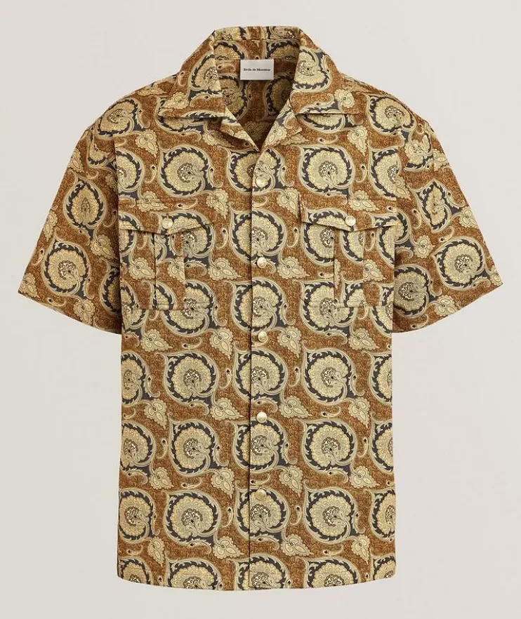 Paisley Cotton Gabardine Camp Shirt