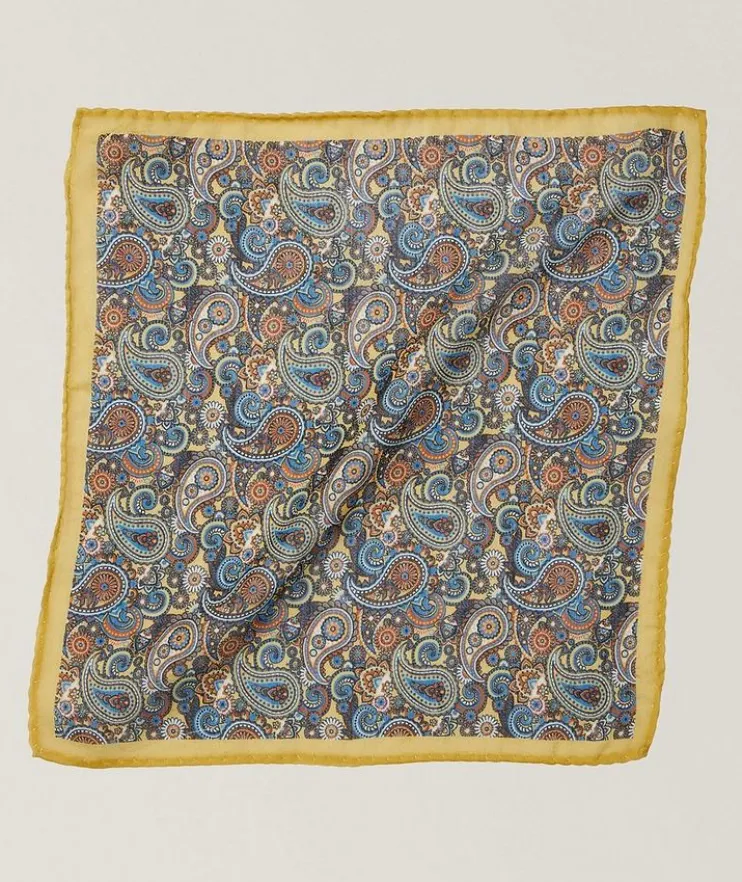 Paisley Floral Silk Pocket Square