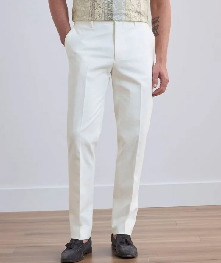 Paisley Jacquard Stretch-Cotton Pants