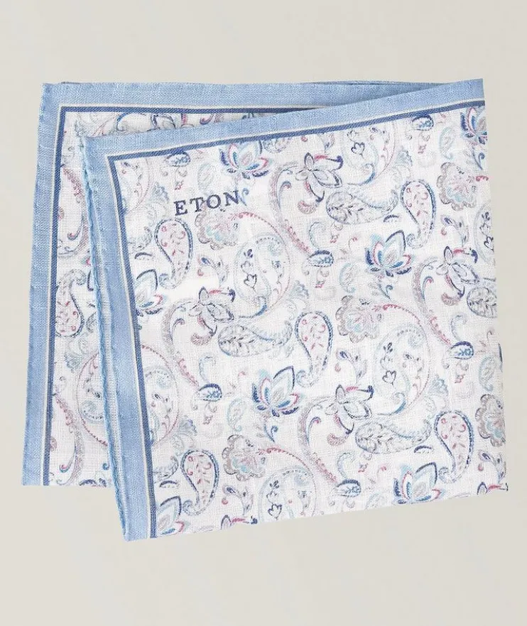 Paisley Linen Pocket Square