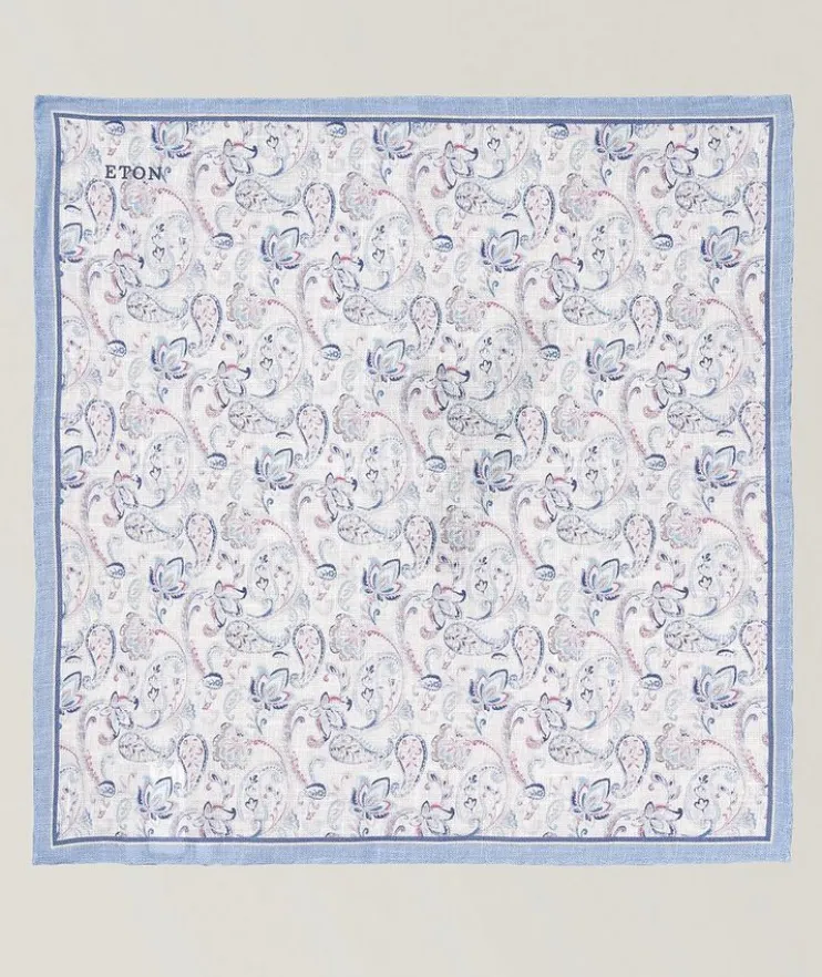 Paisley Linen Pocket Square