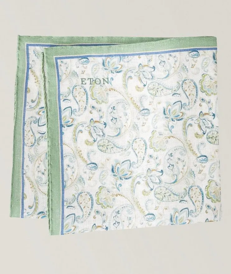 Paisley Linen Pocket Square