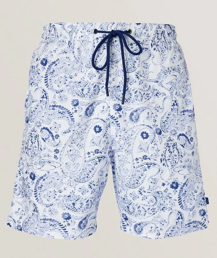 Paisley Swim Shorts & Zip Pouch Set