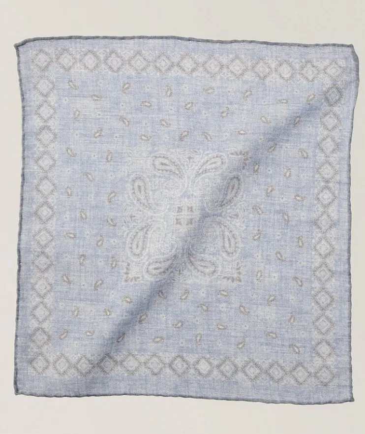 Paisley Wool-Cotton Pocket Square