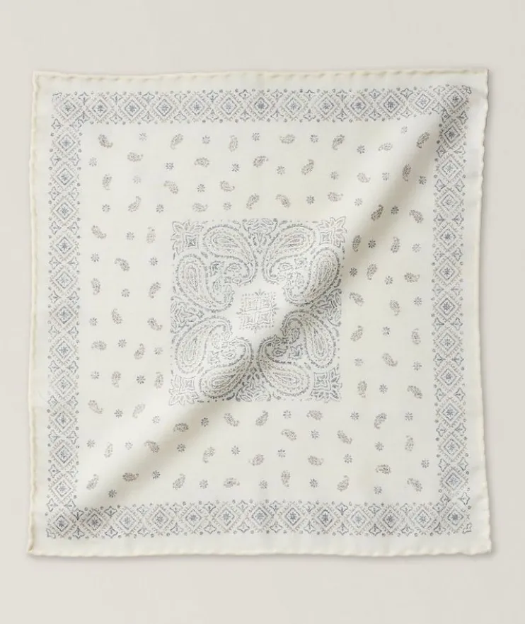 Paisley Wool-Cotton Pocket Square