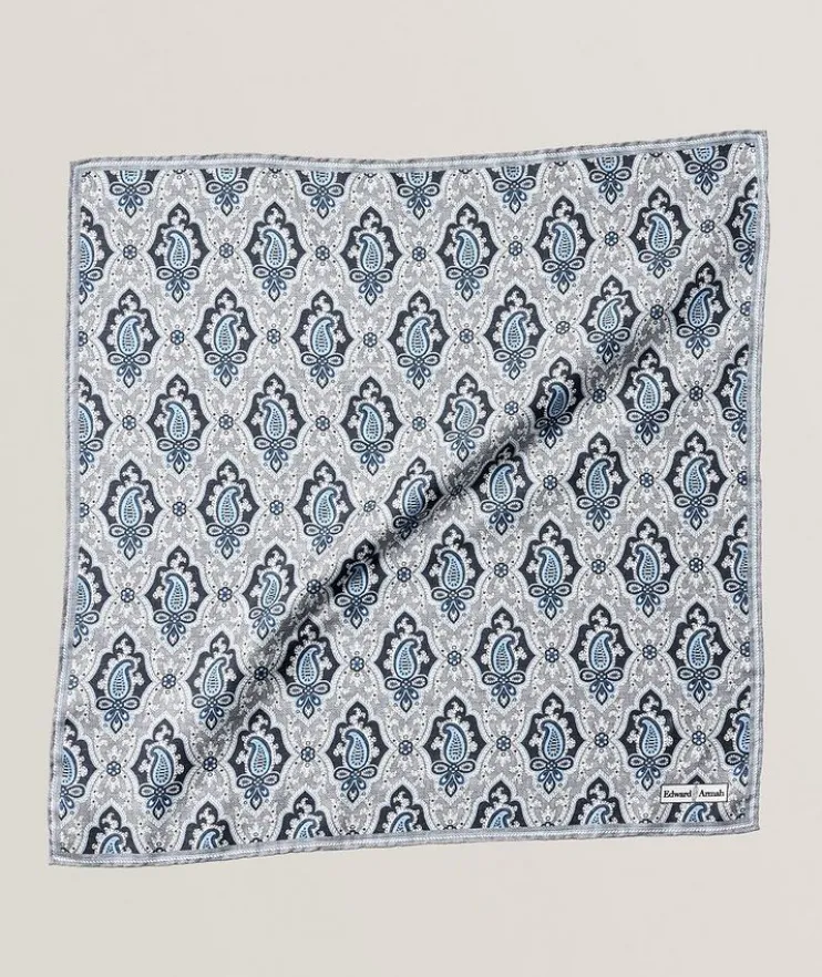 Paisley-Medallion Silk Pocket Square