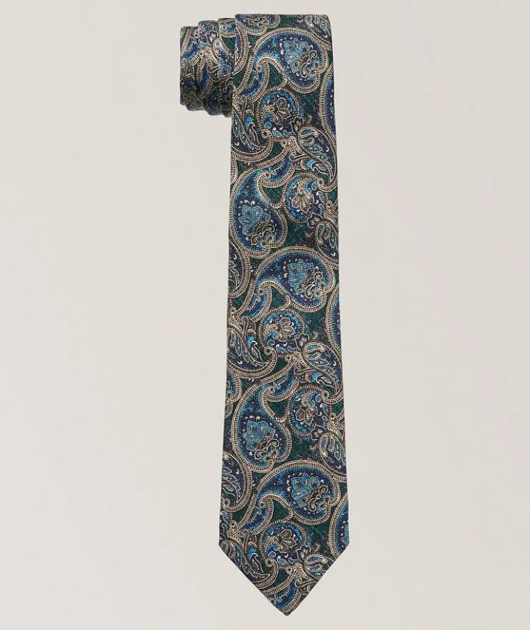 Paisley-Print Silk Tie
