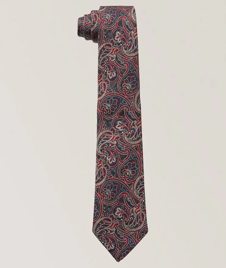 Paisley-Print Silk Tie