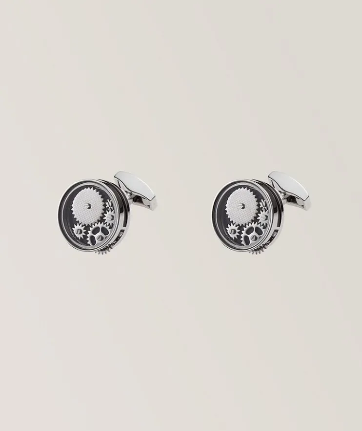 Palladium-Plated Carousel Gear Nuovo Cufflinks