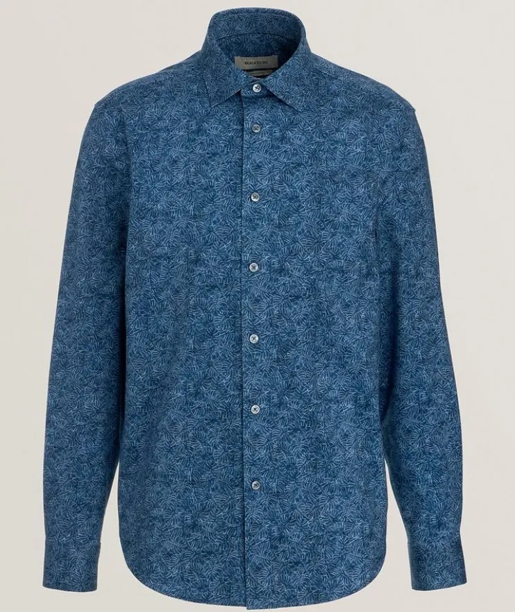 Palm Leaf Stretch-Cotton Shirt