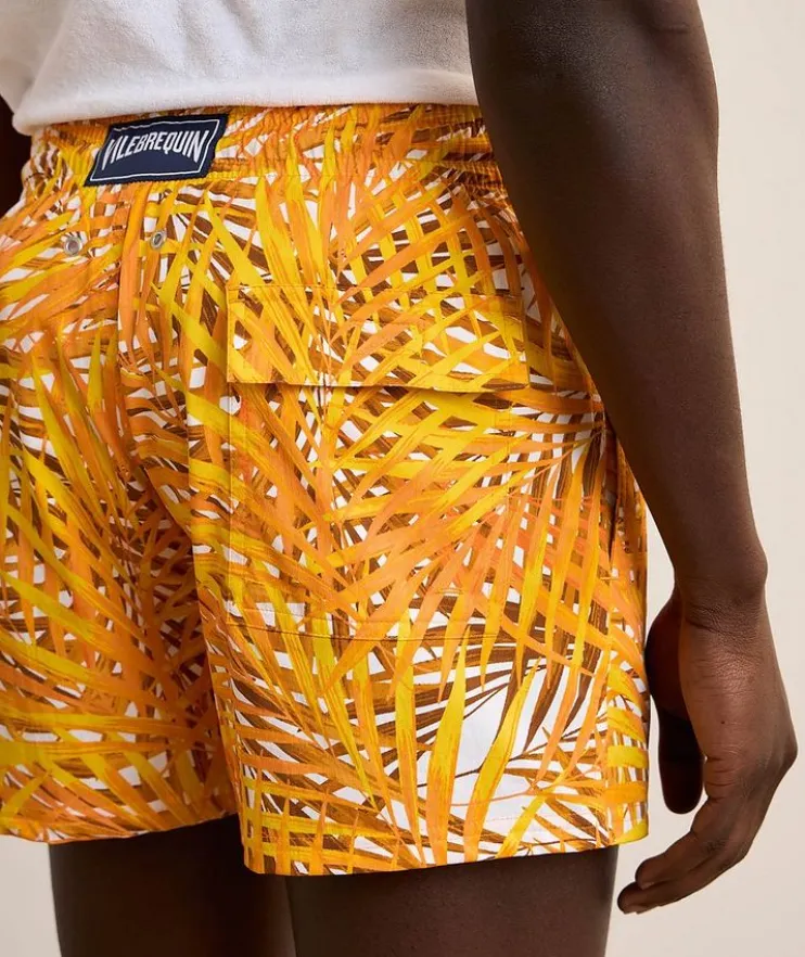 Palm Leaves Stretch Swim Shorts