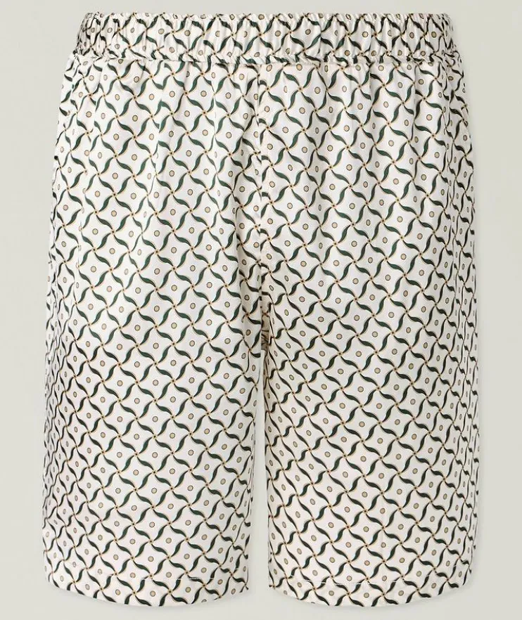 Palma Lotus Printed Stretch-Silk Shorts