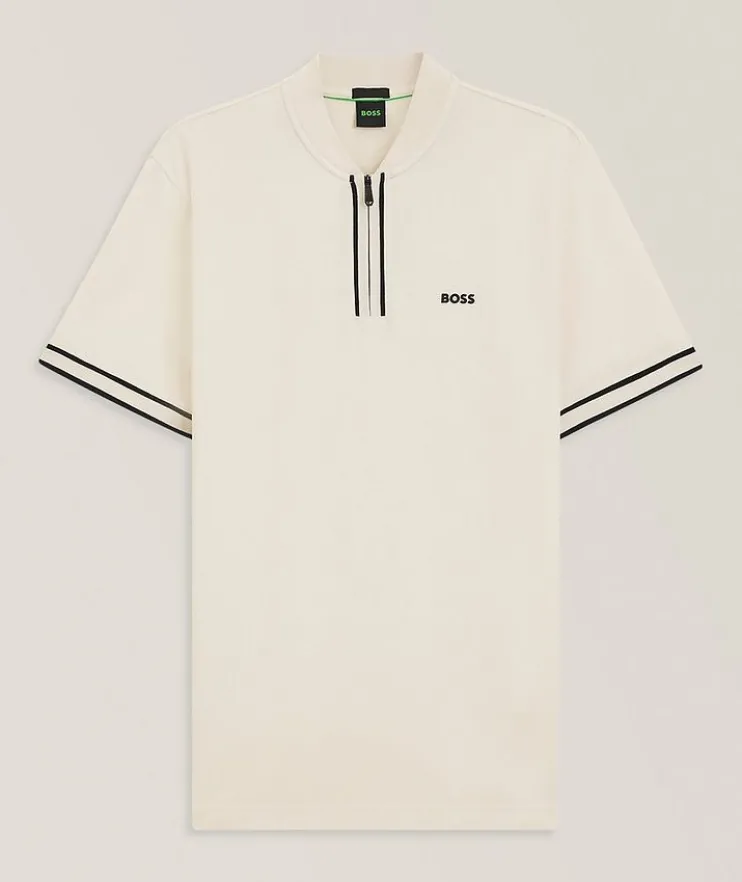 Pariq Stretch-Cotton Piqué Zip Polo