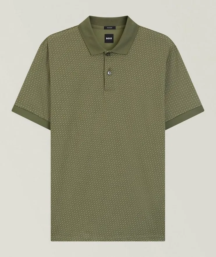 Parlay Monogram-Print Mercerized Polo