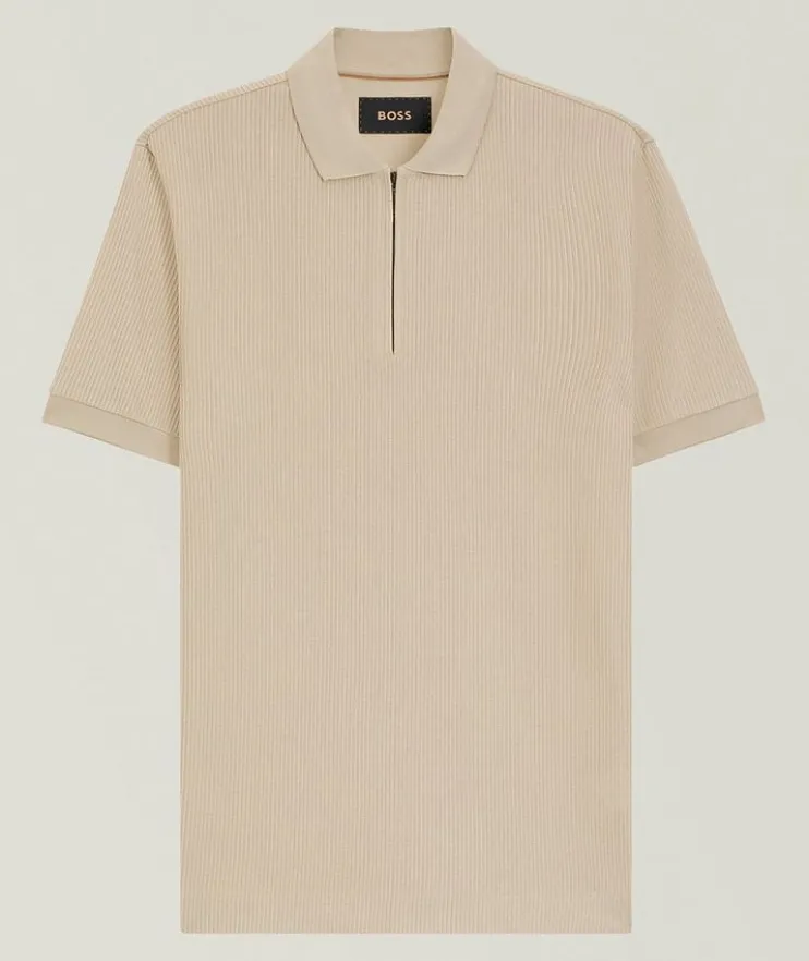 Payrot Rib-Knit Zipper Polo