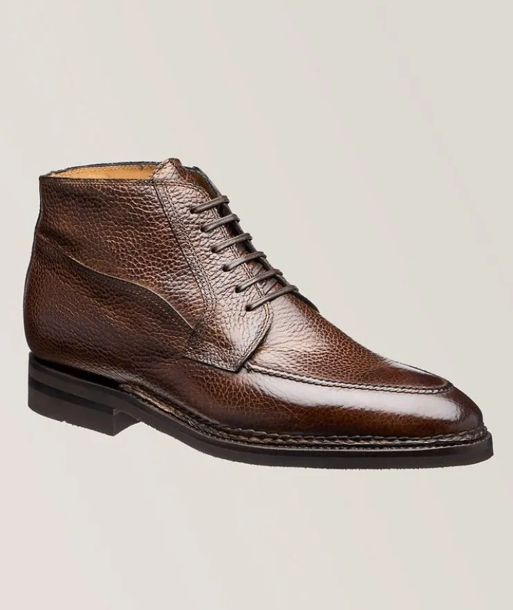 Pebbled Leather Desert Boots