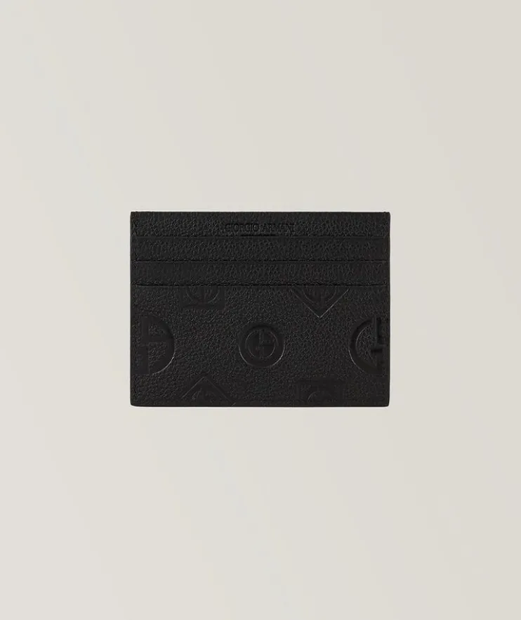 Pebbled Leather Logo Cardholder