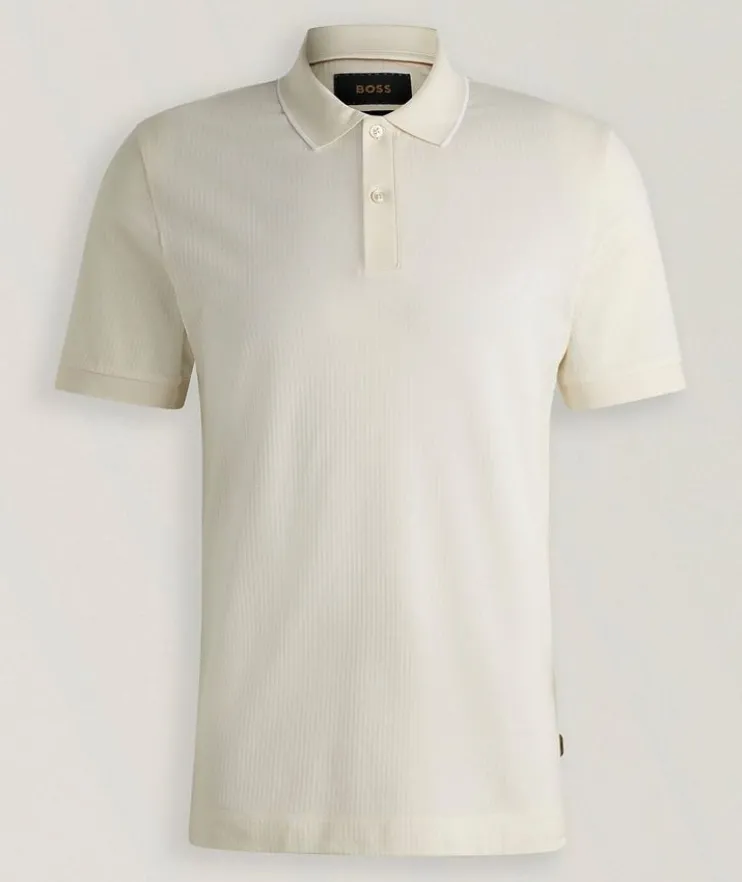 Perry Cotton-Silk Woven-Stripe Polo