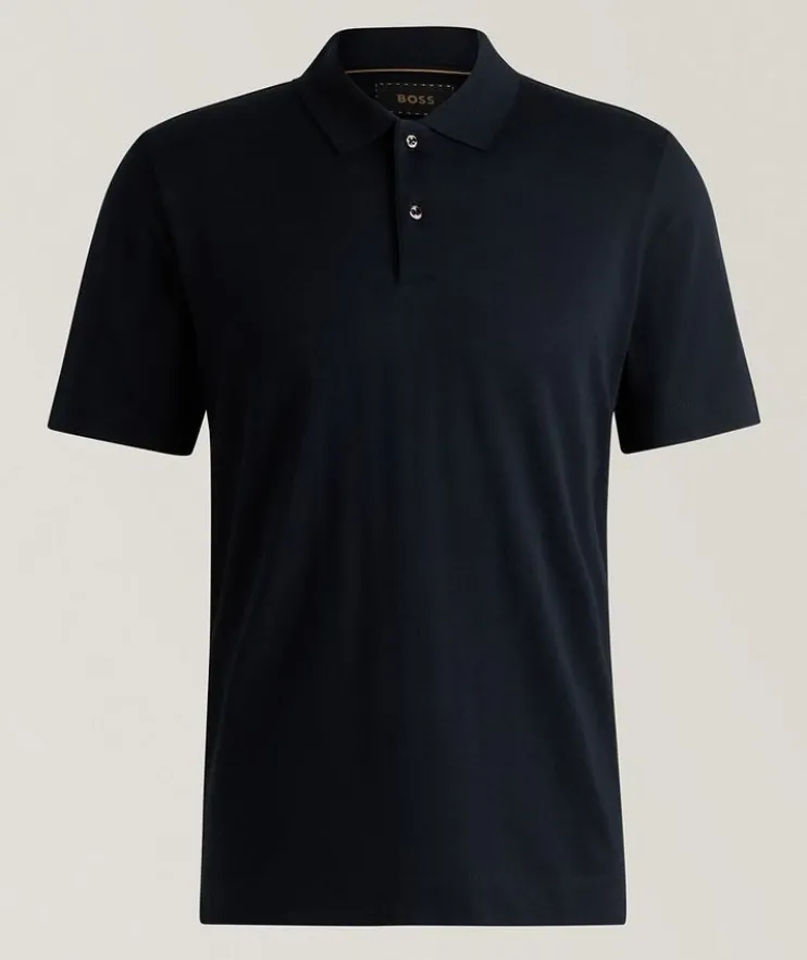 Perry Jacquard Check Cotton-Silk Polo