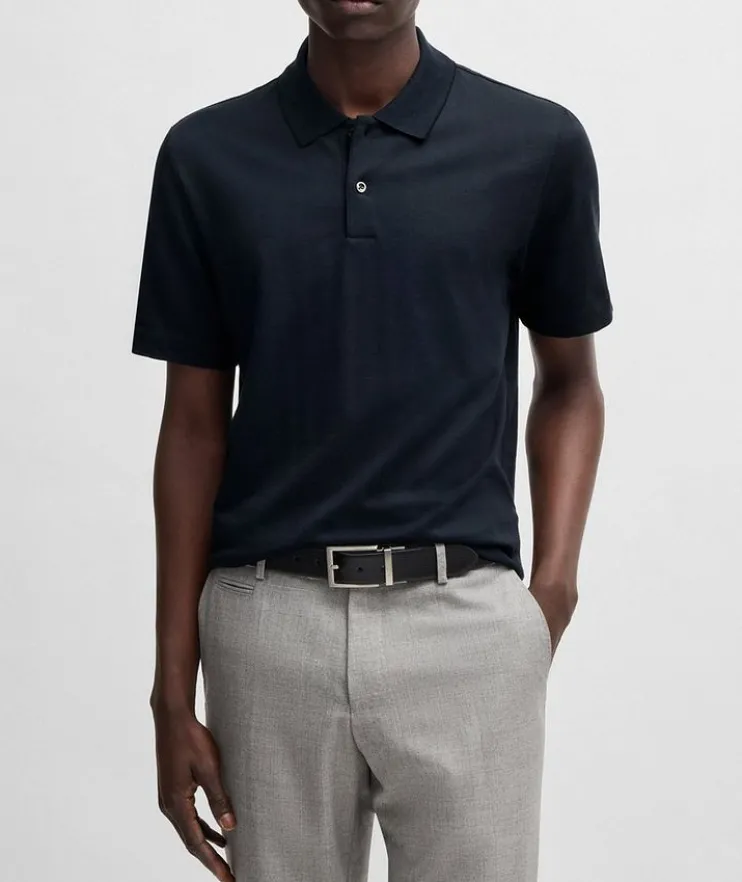 Perry Jacquard Check Cotton-Silk Polo